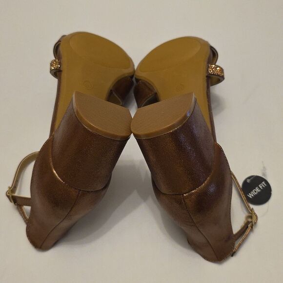 BRAND NEW DIBA LEATHER HEELS with CRISSCROSS STRAS SANDAL R3 - Picture 13 of 16